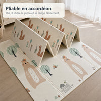 Tapis de jeu forêt et lion replié en accordéon pour le rangement