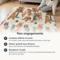 Engagements ECLOA : livraison offerte et suivie, retour gratuit sous 30 jours, tapis remplacé s'il pèle