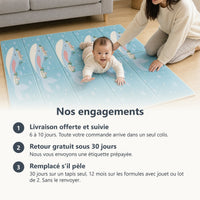 Engagements ECLOA : livraison offerte et suivie, retour gratuit sous 30 jours, tapis remplacé s'il pèle